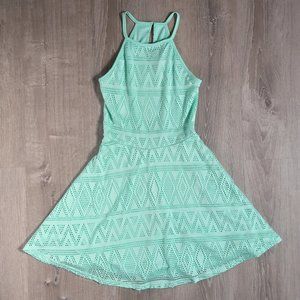 Derek Heart mint green high neck skater dress SM